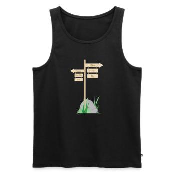 Wandern und Klettern Design - Männer Premium Bio Tank Top - Schwarz - Vorne - Michal (187cm)