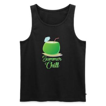 Sommer, Cocktail und Entspannen - Männer Premium Bio Tank Top - Schwarz - Vorne - AI Model Male 178 light (178cm)