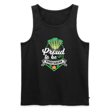 Proud to be vegetarian - Men's Premium Organic Tank Top - black - Front - Michal (187cm)