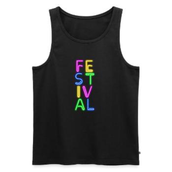 festival - Débardeur bio Premium Homme - noir - Devant - Michal (187cm)