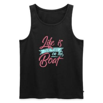 Boot Segeln Ozean Törn Segelboot - Männer Premium Bio Tank Top - Schwarz - Vorne - AI Model Male 178 light (178cm)