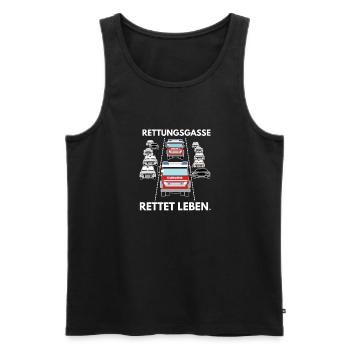 Rescue alley saves lives - Men's Premium Organic Tank Top - black - Front - AI Model Male 178 light (178cm)