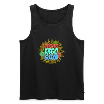 Cogito ergo sum - Männer Premium Bio Tank Top - Schwarz - Vorne - AI Model Male 178 light (178cm)