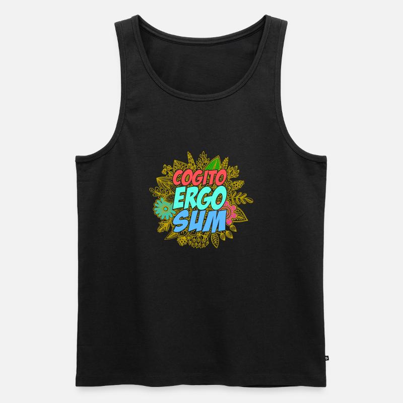 Cogito ergo sum - Männer Premium Bio Tank Top - Schwarz
