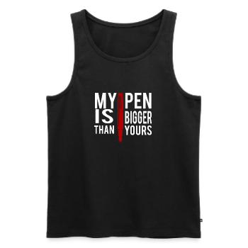Mein Stift ist größer als Ihr - Männer Premium Bio Tank Top - Schwarz - Vorne - AI Model Male 178 light (178cm)