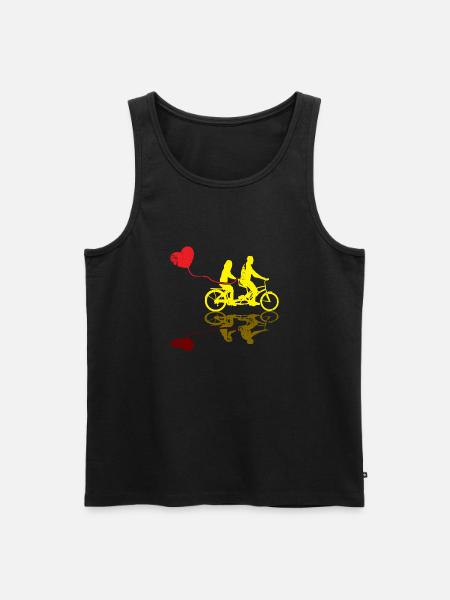 Wedding Gift Bicycle Tandem Gift - Men's Premium Organic Tank Top - black
