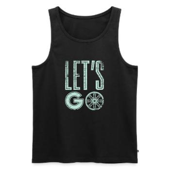Fahrrad Geschenk Hobby Radfahren Rennrad - Männer Premium Bio Tank Top - Schwarz - Vorne - Michal (187cm)