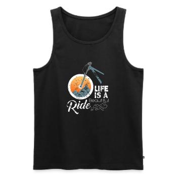 Life is a beautiful ride mountain bike gift - Men's Premium Organic Tank Top - black - Front - Michal (187cm)