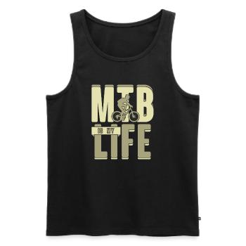 Mountain bike is my life gift wheel - Men's Premium Organic Tank Top - black - Front - AI Model Male 178 light (178cm)