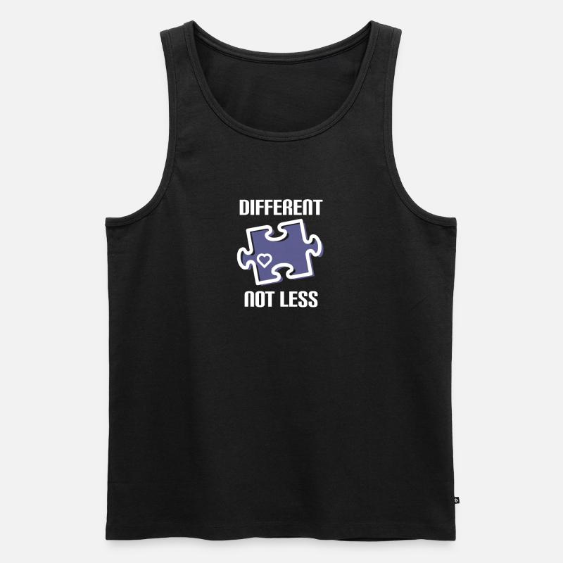 DIFFERENT - NOT LESS! AUTISMUS - Männer Premium Bio Tank Top - Schwarz