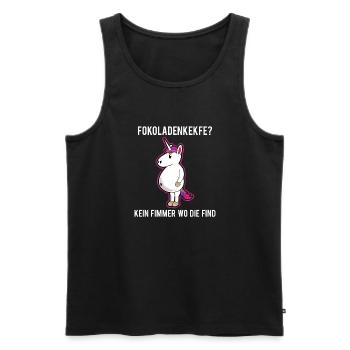 FOKOLADENKEKFE KEIN FIMMER Wo die FINDEN - Männer Premium Bio Tank Top - Schwarz - Vorne - Michal (187cm)