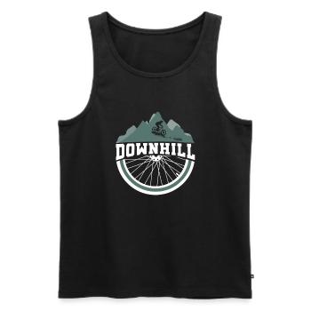Downhill bike slopestyle jumps dirt - Men's Premium Organic Tank Top - black - Front - AI Model Male 178 light (178cm)