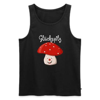 Glückspilz - Männer Premium Bio Tank Top - Schwarz - Vorne - AI Model Male 178 light (178cm)