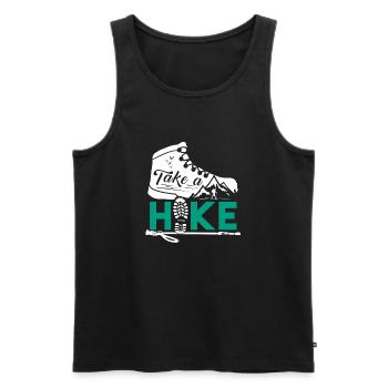 Take a Hike Geschenk Wandern Wanderung Berg - Männer Premium Bio Tank Top - Schwarz - Vorne - Michal (187cm)