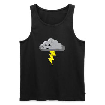 Storm cloud rain storm gift - Men's Premium Organic Tank Top - black - Front - AI Model Male 178 light (178cm)