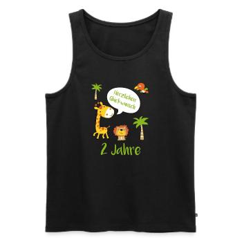 2nd Birthday Second Bday Happy Birthday T-Shirt - Men's Premium Organic Tank Top - black - Front - Michal (187cm)