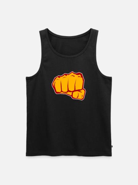 Faust V2 rot gelb - Männer Premium Bio Tank Top - Schwarz