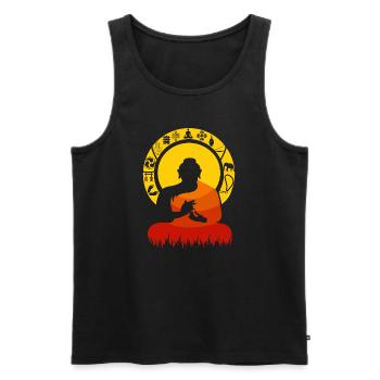 Buddha symbole - Männer Premium Bio Tank Top - Schwarz - Vorne - AI Model Male 178 light (178cm)
