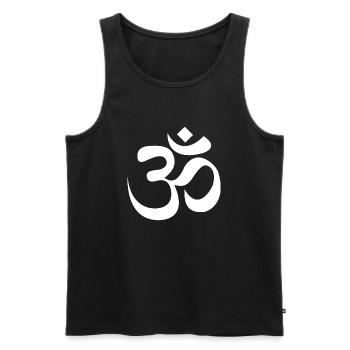 AUM / OM Bouddhisme - Débardeur bio Premium Homme - noir - Devant - AI Model Male 178 light (178cm)