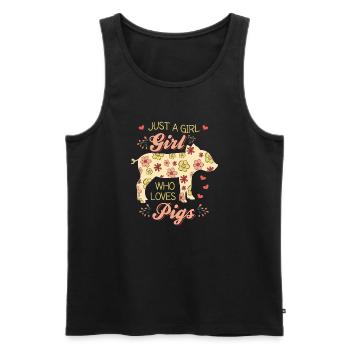 Schwein Liebe Mädchen Frau - Männer Premium Bio Tank Top - Schwarz - Vorne - Michal (187cm)