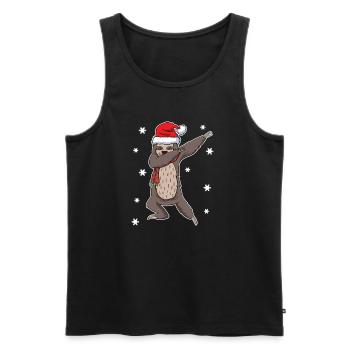 Faultier Lustig Dabbing Weihnachten Geschenk - Männer Premium Bio Tank Top - Schwarz - Vorne - AI Model Male 178 light (178cm)