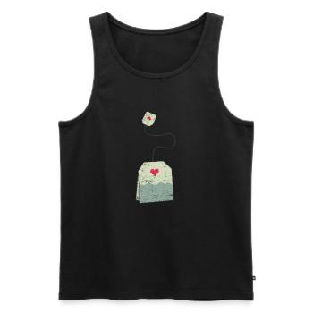 Teabag Gift Baby Pregnant Mom - Men's Premium Organic Tank Top - black - Front - AI Model Male 178 light (178cm)
