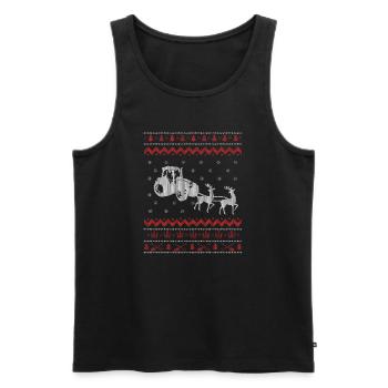 Ugly Christmas Farmer Christmas Gift - Men's Premium Organic Tank Top - black - Front - Michal (187cm)
