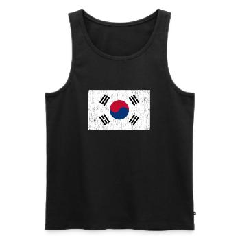 Corée du Nord Corée du Sud drapeau cadeau drapeau - Débardeur bio Premium Homme - noir - Devant - AI Model Male 178 light (178cm)