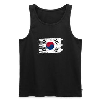 North Korea South Korea Asia gift flag - Men's Premium Organic Tank Top - black - Front - Michal (187cm)