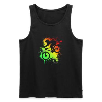 Mountainbiker Splash Fahrrad - Männer Premium Bio Tank Top - Schwarz - Vorne - AI Model Male 178 light (178cm)