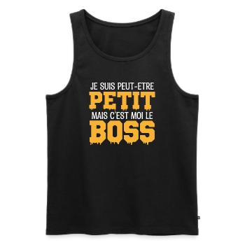je suis peut-être petit mais c est moi le Boss - Débardeur bio Premium Homme - noir - Devant - Michal (187cm)