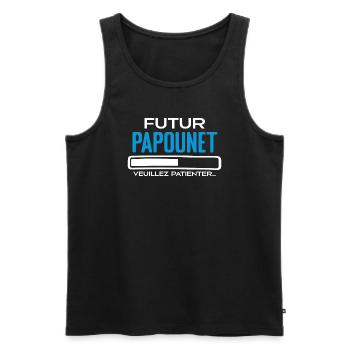 Futur Papounet Cadeau Fete des Peres Papa - Débardeur bio Premium Homme - noir - Devant - Michal (187cm)