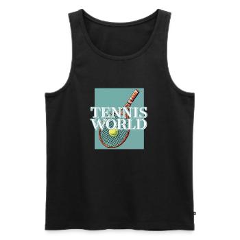 TENNIS WORLD - L’IA générée - Débardeur bio Premium Homme - noir - Devant - AI Model Male 178 light (178cm)