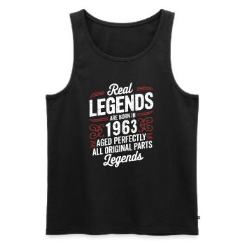 63rd Anniversary September 1963 - Men's Premium Organic Tank Top - black - Front - Michal (187cm)