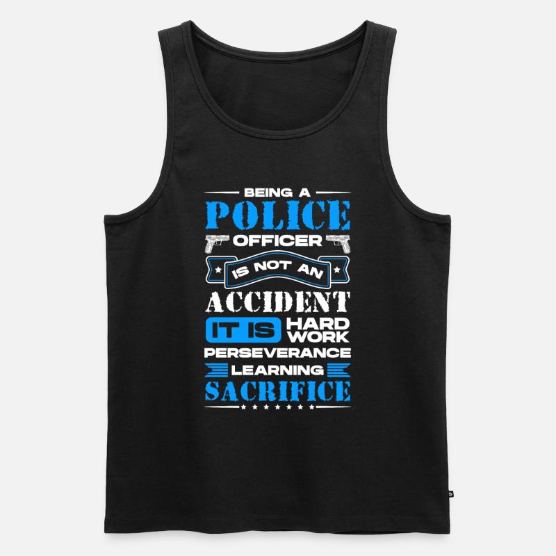 Polizei Sirene Uniform - Männer Premium Bio Tank Top - Schwarz