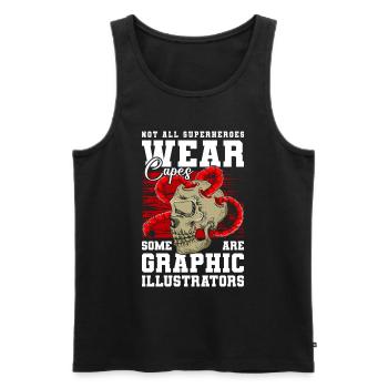 Illustrator Grafik Zeichnen - Männer Premium Bio Tank Top - Schwarz - Vorne - AI Model Male 178 light (178cm)