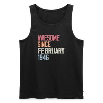 Februar 1946, 78. Geburtstag 1946 Februar 78 Jahre alt - Männer Premium Bio Tank Top - Schwarz - Vorne - Michal (187cm)