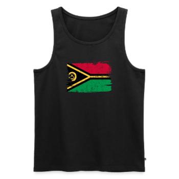 Vanuatu Bandiera Flagge Frieden Vintage - Männer Premium Bio Tank Top - Schwarz - Vorne - AI Model Male 178 light (178cm)