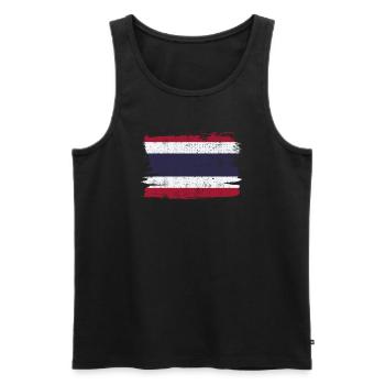 Drapeau de la Thaïlande Drapeau de la paix Vintage - Débardeur bio Premium Homme - noir - Devant - AI Model Male 178 light (178cm)