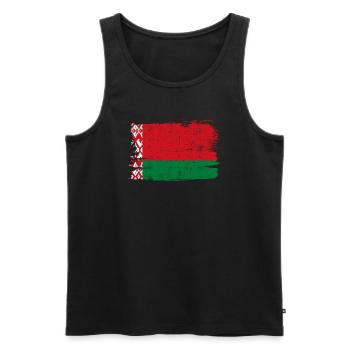 Weißrussland Bandiera Flagge Frieden Vintage - Männer Premium Bio Tank Top - Schwarz - Vorne - Michal (187cm)