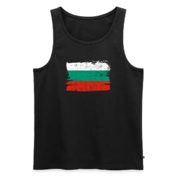 Bulgaria Flag Peace Homeland State Vintage - Men's Premium Organic Tank Top - black - Front - Michal (187cm)