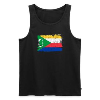 Komoren Bandiera Flagge Frieden Vintage - Männer Premium Bio Tank Top - Schwarz - Vorne - AI Model Male 178 light (178cm)
