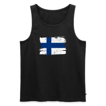 Finland Flag Flag Peace Vintage - Men's Premium Organic Tank Top - black - Front - Michal (187cm)