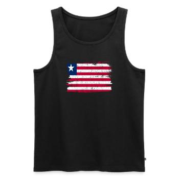 Liberia Flag Flag Peace Vintage - Men's Premium Organic Tank Top - black - Front - Michal (187cm)