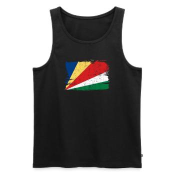 Drapeau des Seychelles Drapeau de la paix Vintage - Débardeur bio Premium Homme - noir - Devant - AI Model Male 178 light (178cm)