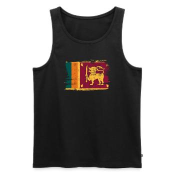 Drapeau du Sri Lanka drapeau paix Vintage - Débardeur bio Premium Homme - noir - Devant - Michal (187cm)
