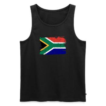 Südafrika Flagge Flagge Frieden Vintage - Männer Premium Bio Tank Top - Schwarz - Vorne - Michal (187cm)