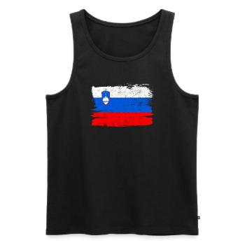 Drapeau de la Slovénie Drapeau de la paix Vintage - Débardeur bio Premium Homme - noir - Devant - Michal (187cm)