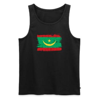 Mauritania Flag Flag Peace Vintage - Men's Premium Organic Tank Top - black - Front - Michal (187cm)