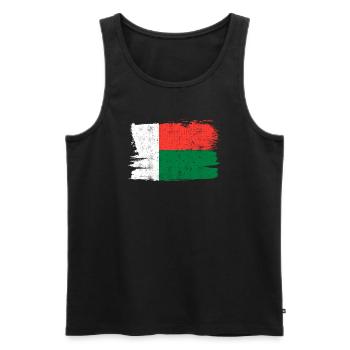 Drapeau de Madagascar Drapeau Paix Vintage - Débardeur bio Premium Homme - noir - Devant - Michal (187cm)